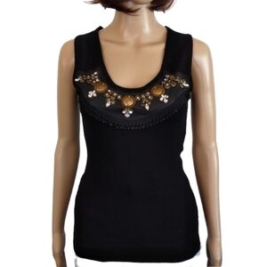 Vintage Nicole Miller Jeweled Knit Top